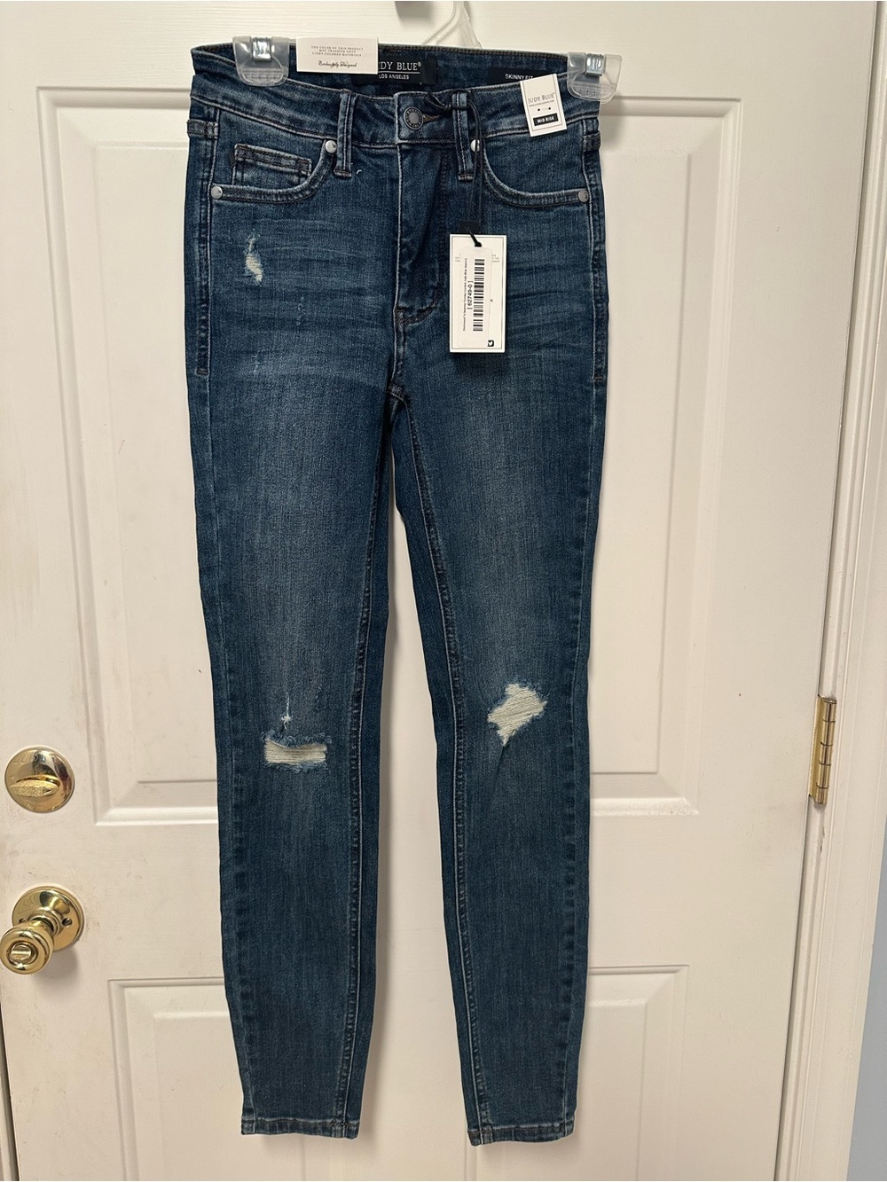 Judy Blue Dark Blue Distressed Skinny Jeans